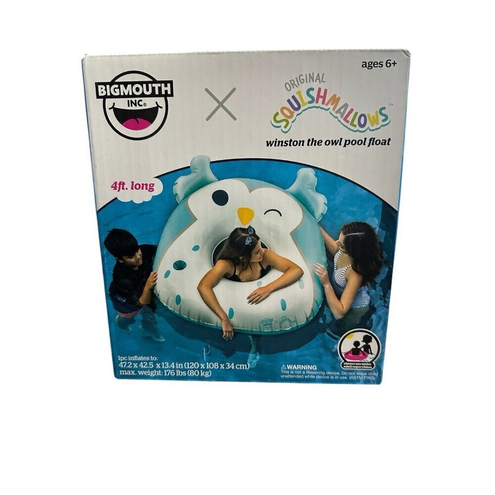 NIB Squishmallows Pool Float Winston The Owl Beach Summer Cup Holder